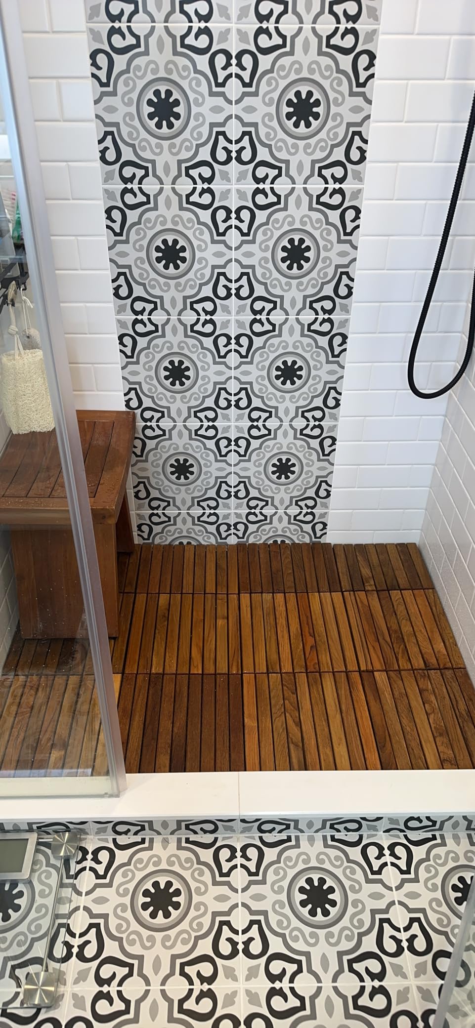 Bare Decor EZ-Floor Interlocking Flooring Tiles in Solid Teak Wood Oiled Finish (Set of 10), Long 9 Slat customer photo 1