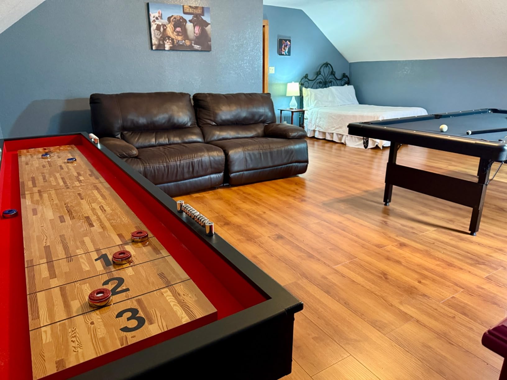 Hathaway Avenger 9 Ft Shuffleboard Table for Family Game Room - Black Finish customer photo 2