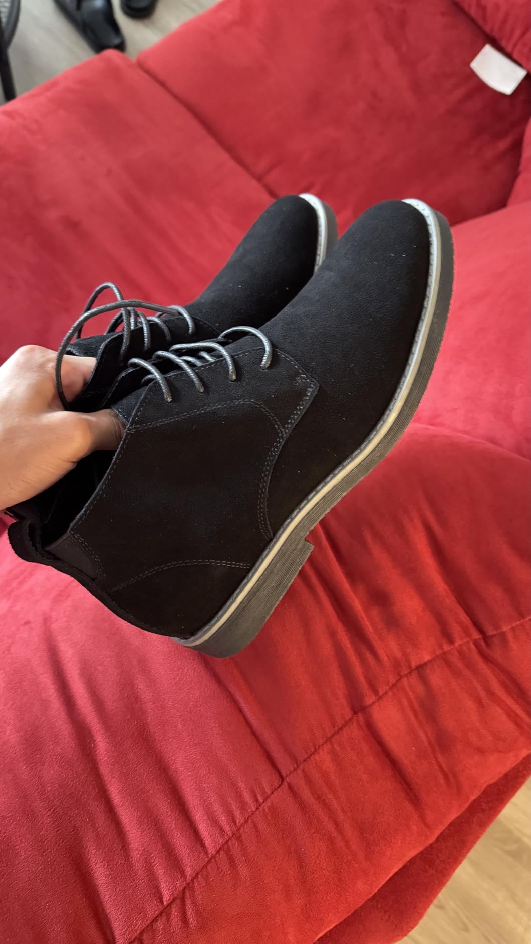 Bruno Marc Men's Classic Suede Dress Chukka Boots | 4-Eyelet Lace-Up & Stretch Collar, Shock-Absorbent Elastic EVA Footbed for Men Smart Casual Chukka Boots customer photo 1