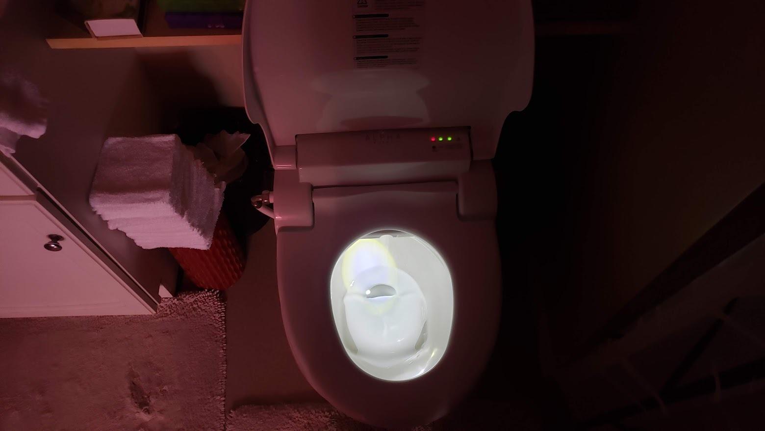 ALPHA BIDET JX2 Elongated Bidet Toilet Seat, White, Endless Warm Water, *NEW* Bowl Mist, LED Light, Quiet Operation, Wireless Remote, Stainless Steel Nozzle, Sittable Lid, 3 Year Warranty customer photo 1