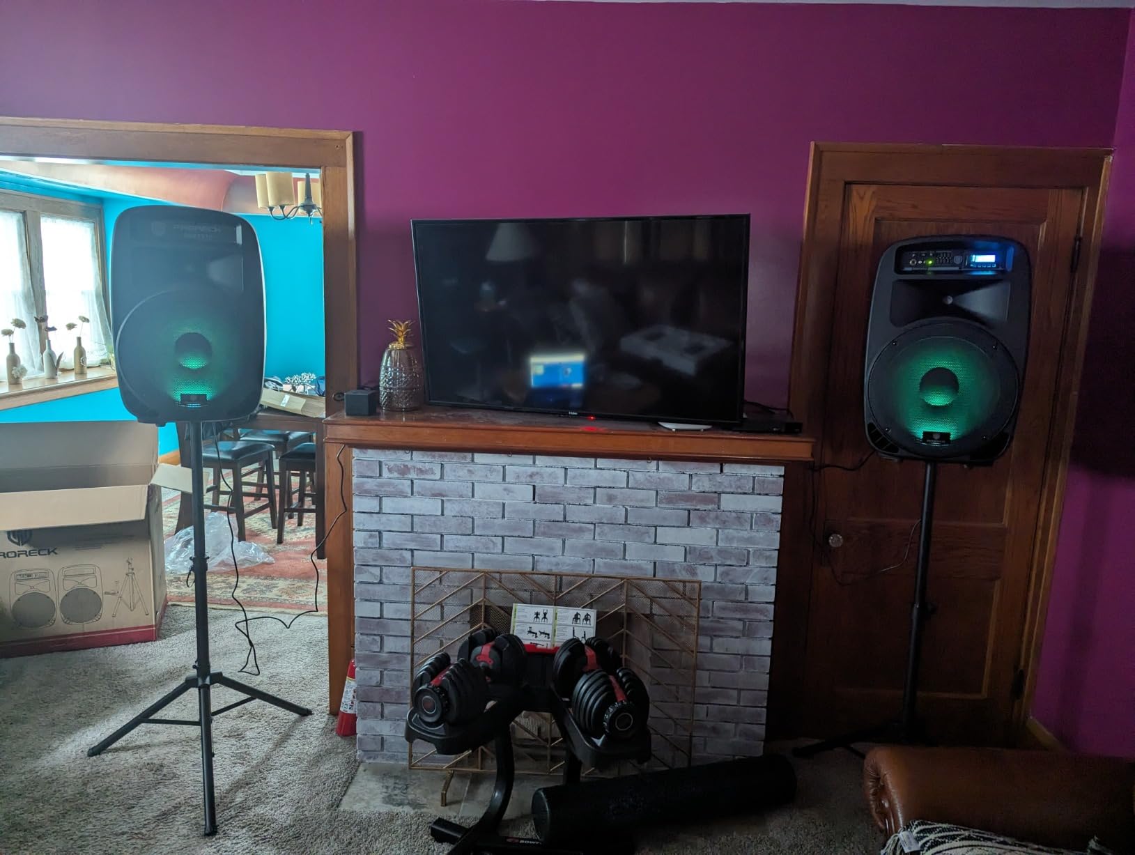 PRORECK Party 15 Portable 15-Inch 2000 Watt 2-Way Powered PA Speaker System Combo Set with Bluetooth/USB/SD Card/FM/Remote Control/LED Light for Indoor, Outdoor DJ Parties, Karaoke customer photo 1