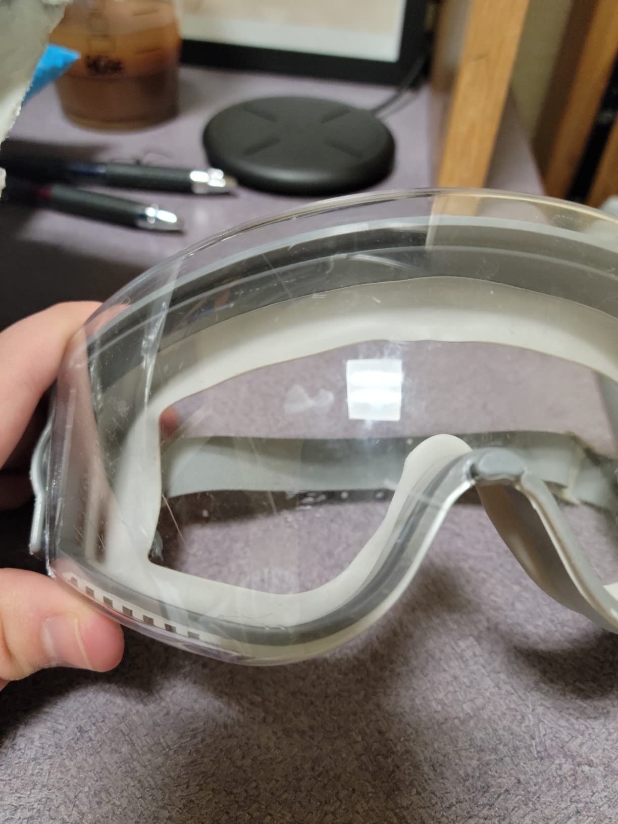 Honeywell Uvex Stealth Safety Goggles with Clear HydroShield Anti-Fog Lens, Grey Body & Neoprene Headband (S3960HS) customer photo 1