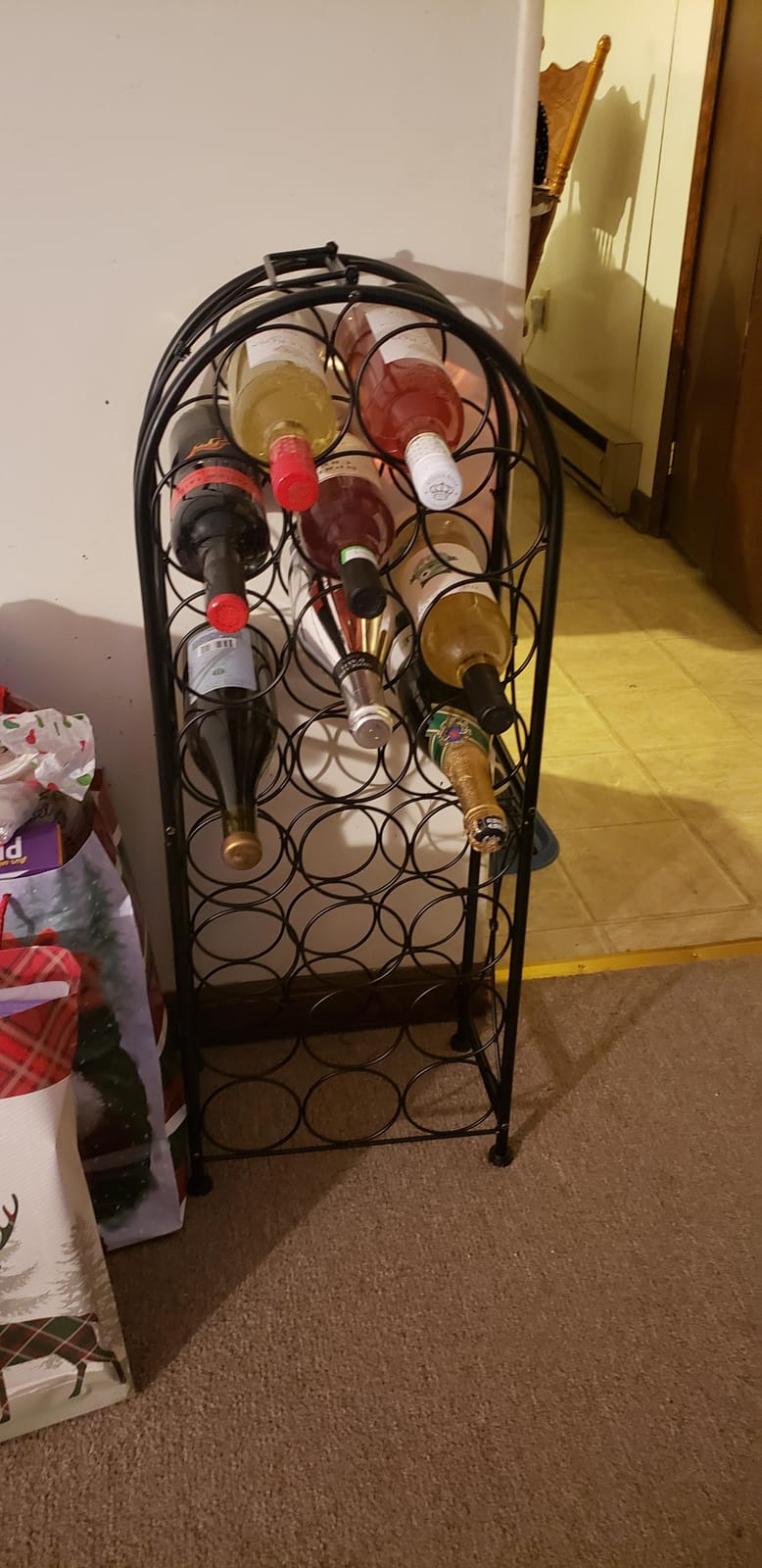 Sorbus Mini Freestanding Floor Wine Rack, Bottle Storage (23 Bottle, Black) | Compact Bordeaux-style metal display for home bars, kitchens or cellars; holds bottles in an elegant, distinctive stand. customer photo 2