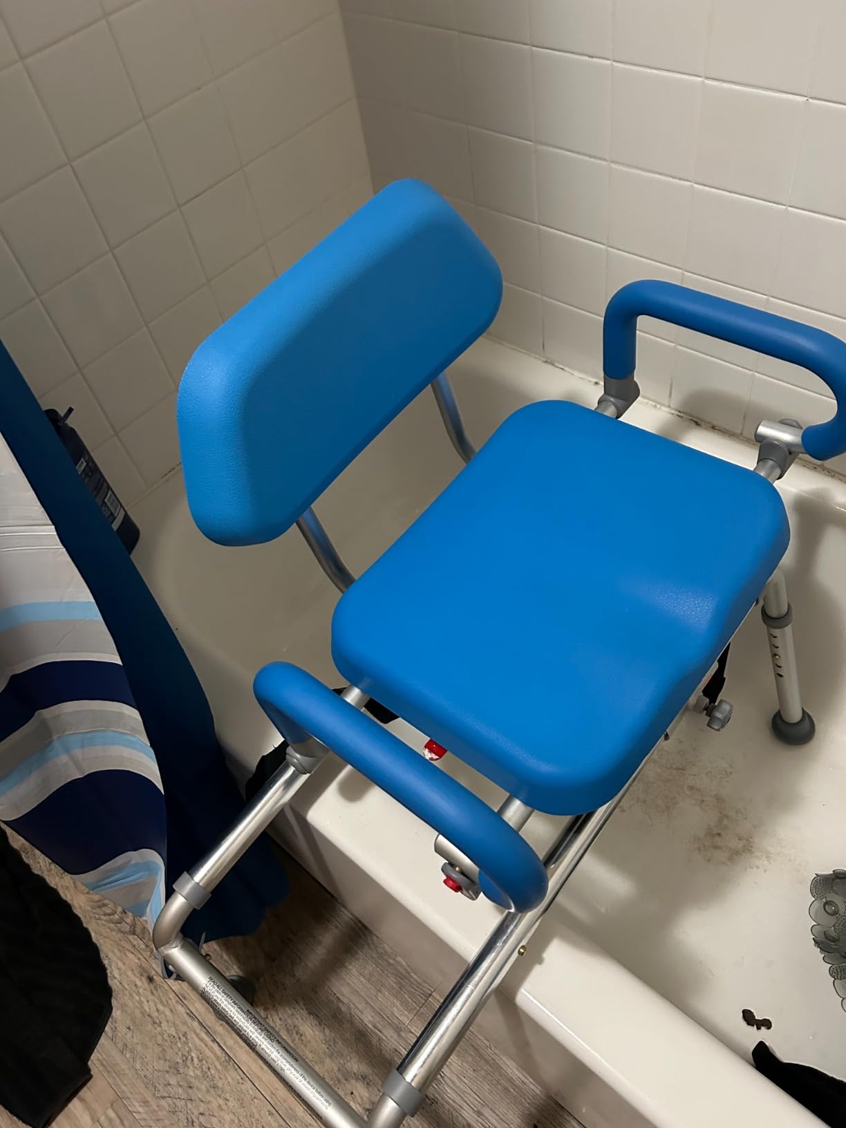 Platinum Health Carousel Sliding Shower Chair Tub Transfer Bench with Swivel Seat, Premium Padded, Pivoting Arms, Space-Saving Design for Tubs and Inside Showers customer photo 1