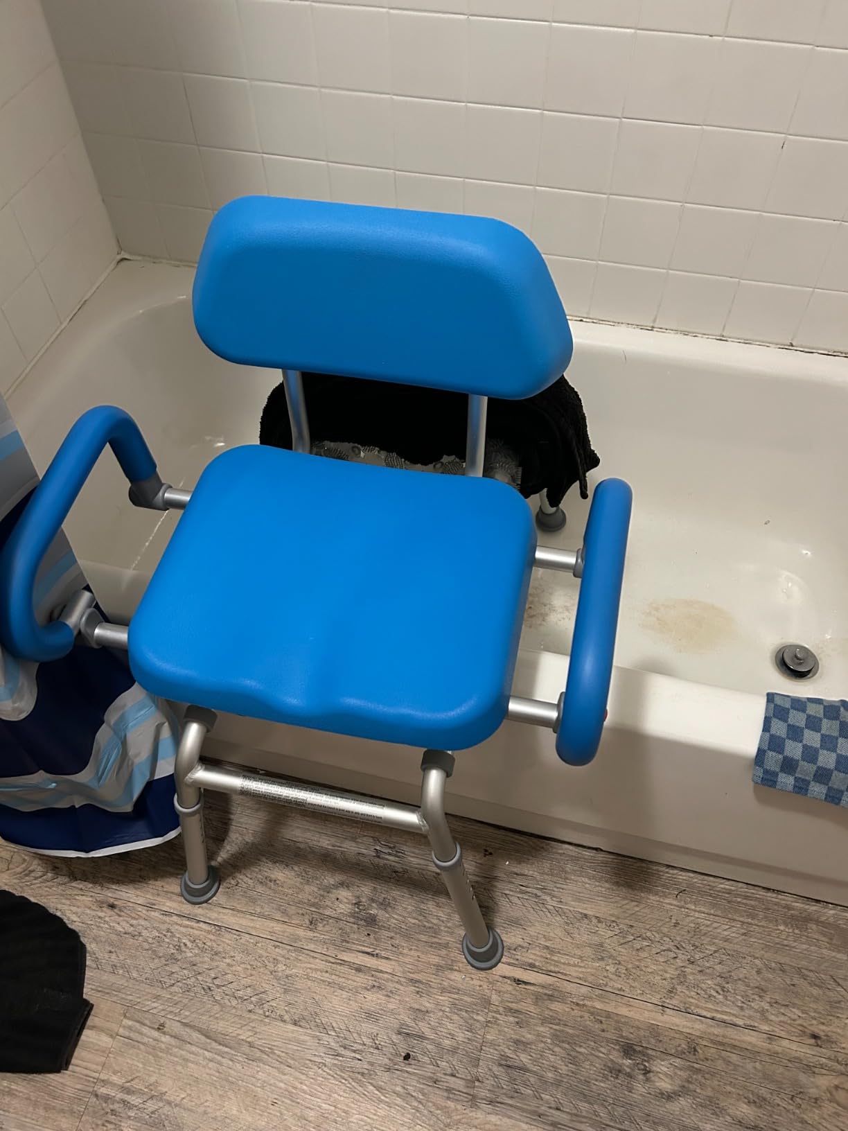 Platinum Health Carousel Sliding Shower Chair Tub Transfer Bench with Swivel Seat, Premium Padded, Pivoting Arms, Space-Saving Design for Tubs and Inside Showers customer photo 2