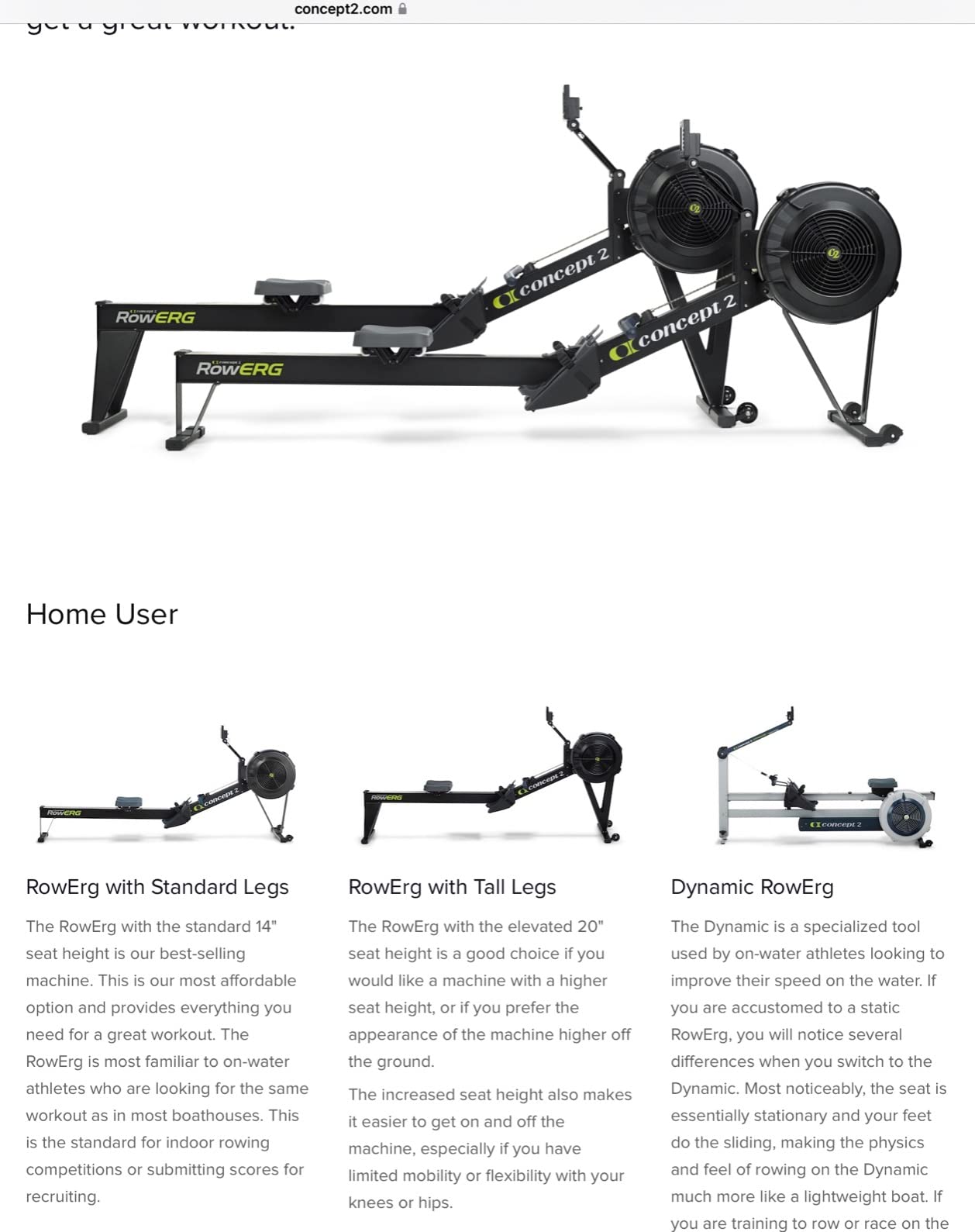 Concept2 RowErg Indoor Rowing Machine with Tall Legs - PM5 Monitor, Device Holder, Adjustable Air Resistance, Easy Storage customer photo 2