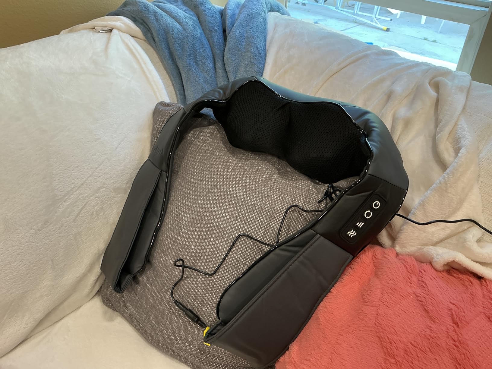 Nekteck Shiatsu Neck Massager with Heat for Pain Relief, NOT Cordless | 2026 Upgraded 3D Back Shoulder Kneading Massage Pillow customer photo 1