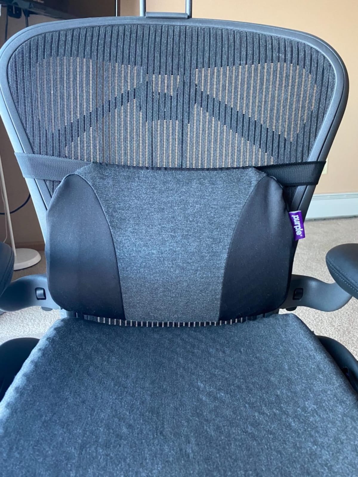 Purple Back Cushion, Lumbar Support Pillow for Office Chair, Car Seat | GelFlex Grid Molded to Your Lower Back, Adjustable Strap - Pressure-Reducing, Temperature-Neutral - Made in USA customer photo 1