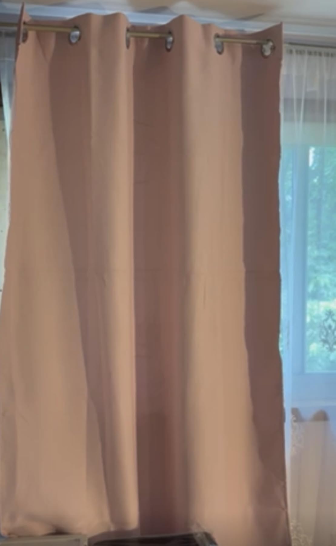 NICETOWN Halloween Pitch Black Solid Thermal Insulated Grommet Blackout Curtains/Drapes for Bedroom Window (2 Panels, 42 inches Wide by 63 inches Long, Black) customer photo 1