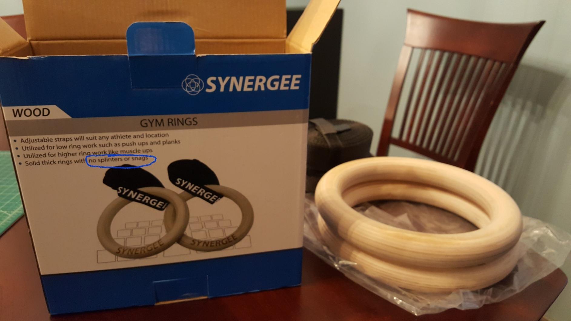 Synergee Wooden Gymnastic Rings - 1.25