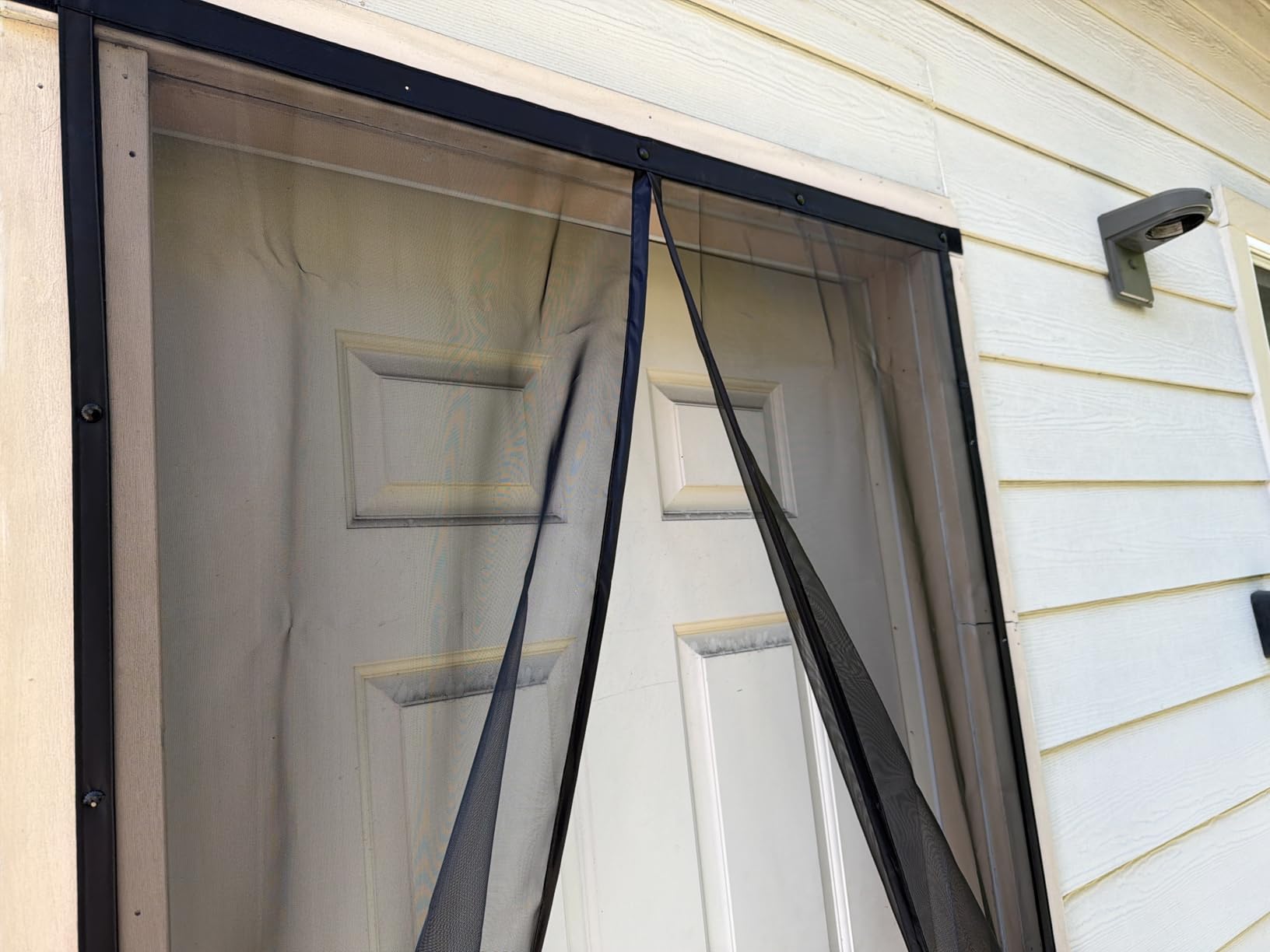 Flux Phenom Magnetic Screen Door - Bugs Out, Breeze in - 9min Install Auto-Sealing Heavy Duty Double Stitched Mesh, 52 Magnets, Hands Free Sliding & Patio Doors Net, Pet & Kid Friendly, 38 x 82 Inch customer photo 1