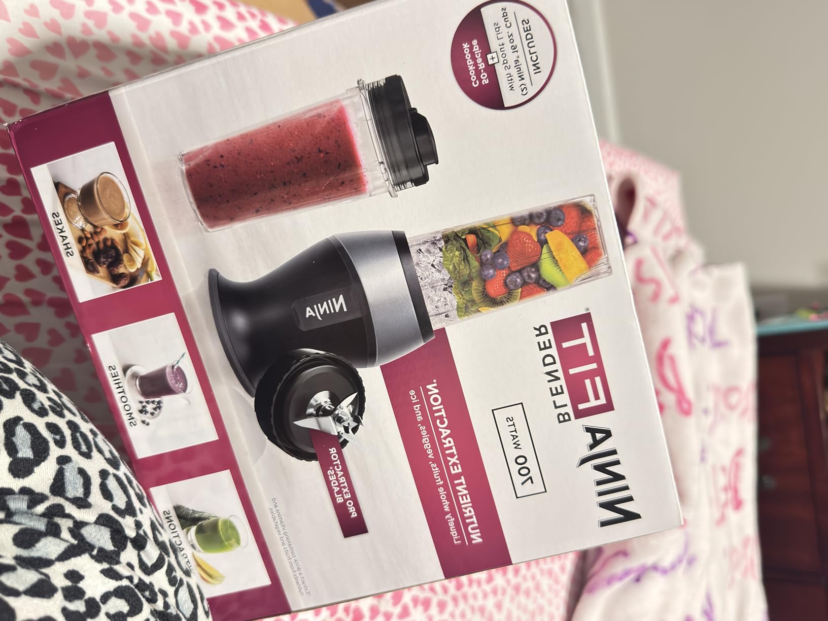 Ninja Fit Compact Personal Blender, 700W, (2) 16oz Cups, QB3001SS | 700-watt base blends smoothies, shakes & frozen drinks. (2) 16-oz to-go cups w/ spout lids. Dishwasher safe. customer photo 2