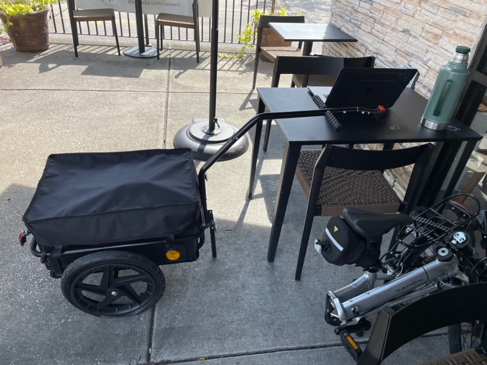 Aosom Bicycle Cargo Trailer with Waterproof Cover, Bike Wagon Trailer | Removable Box, Two 16in Wheels customer photo 1