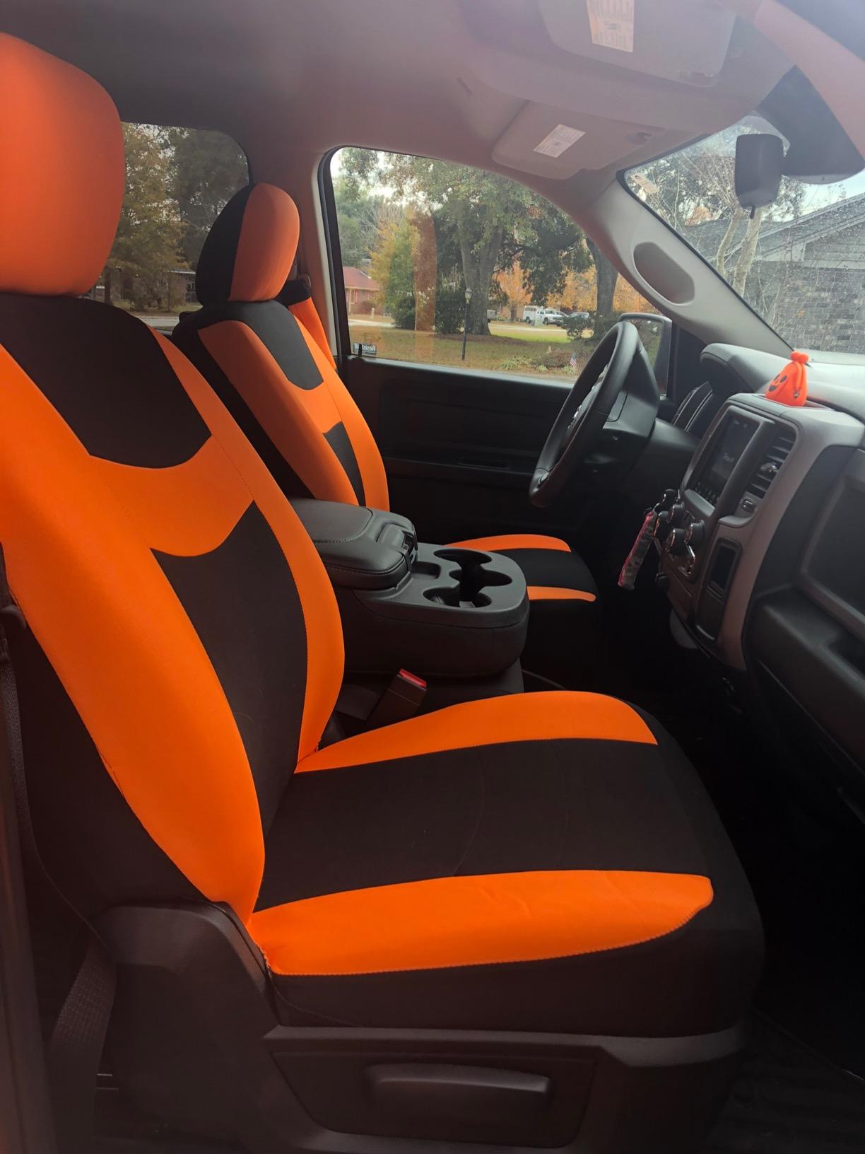 FH Group Full Set Cloth Car Seat Covers, Universal Fit Front and Split Bench Rear, Airbag Compatible, Washable for SUV, Sedan, Van - Black customer photo 1