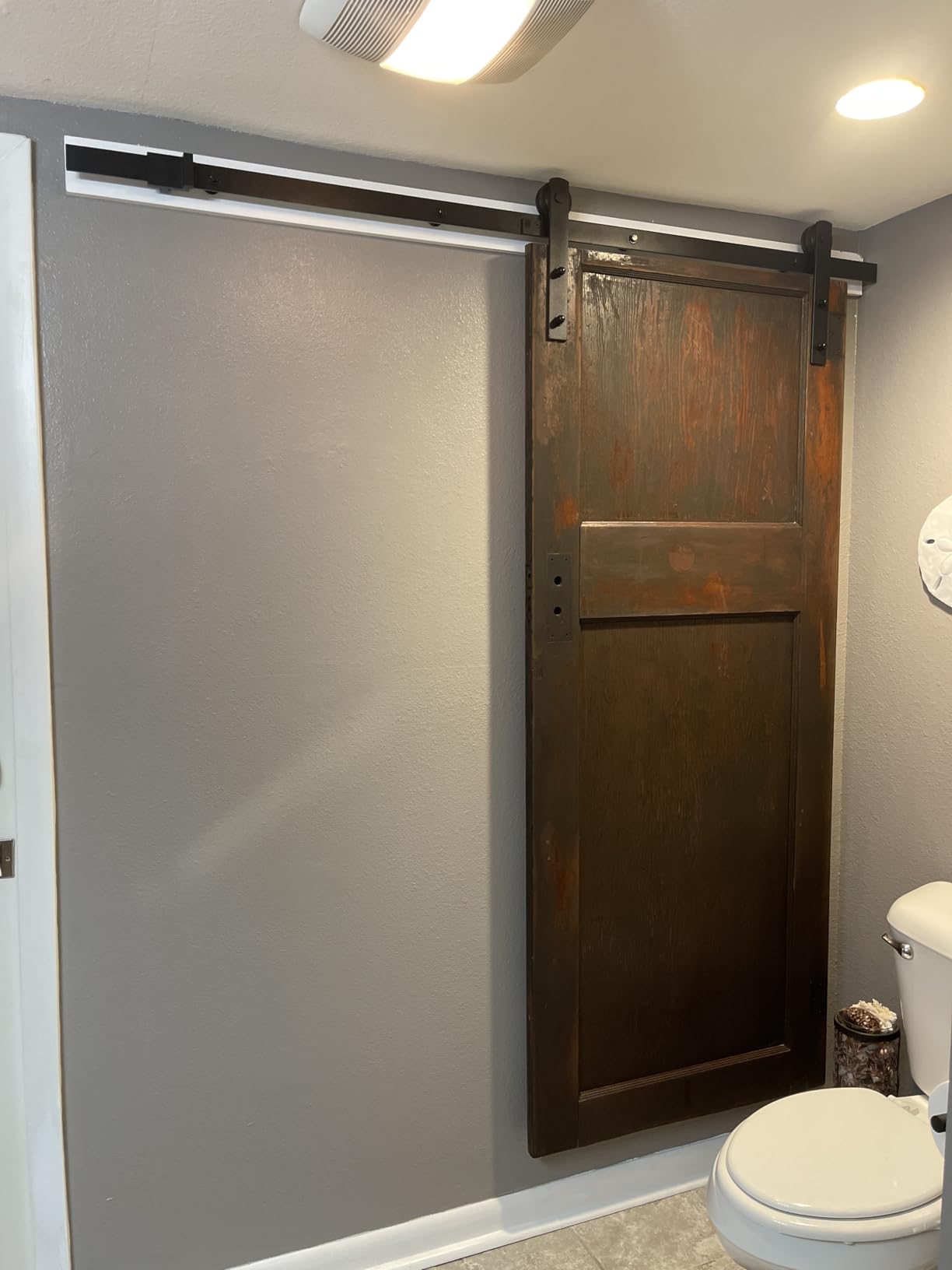 SMARTSTANDARD 6.6ft Sliding Barn Door Hardware kit, Fit 36-40in W Doorpanel, Barn Door Track, Sliding Door Hardware kit, Smoothly and Quietly, Heavy Duty Sturdy, Easy to Install, I Shape Hanger customer photo 2