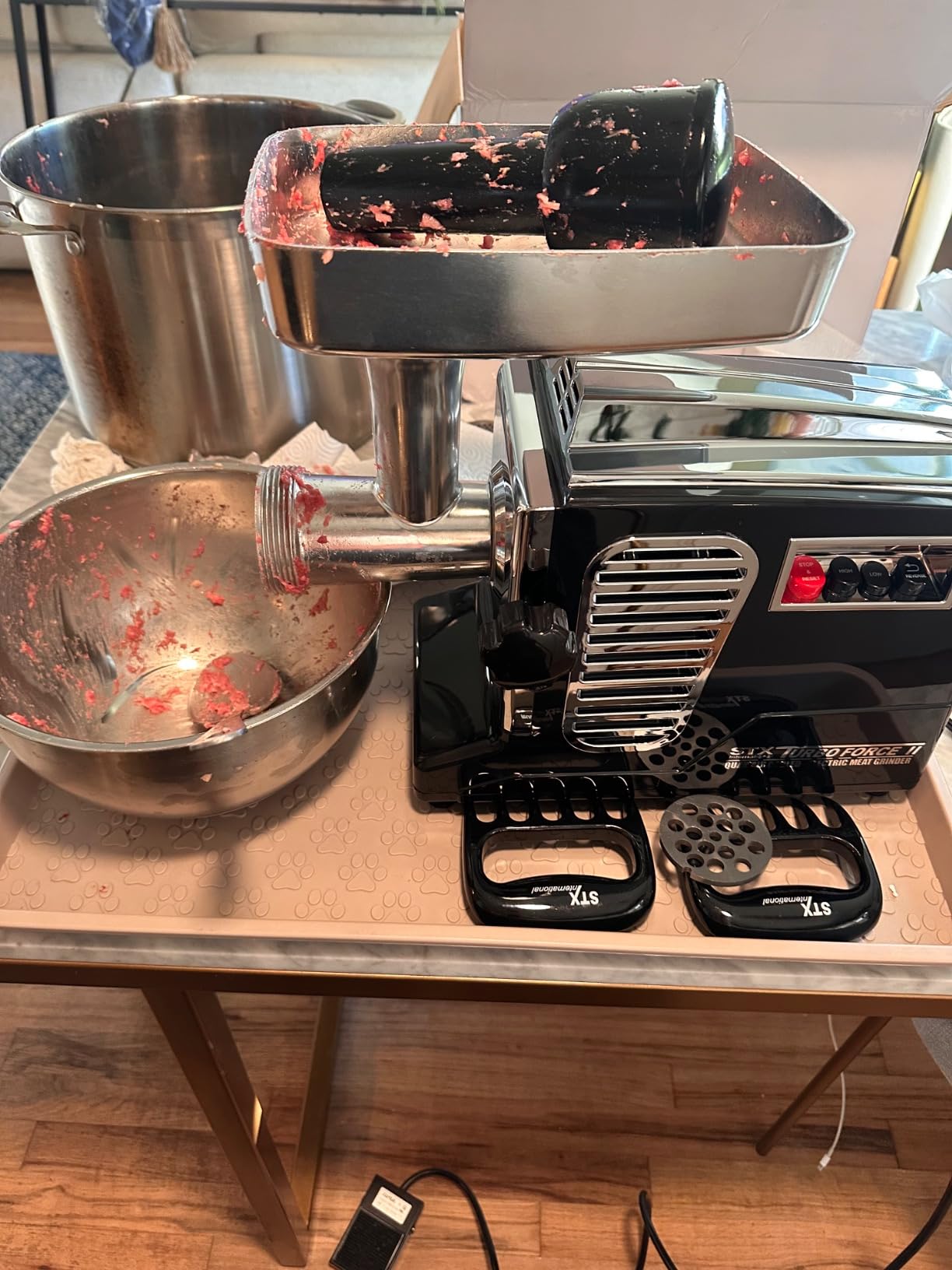 STX International Turboforce II 4000 Electric Meat Grinder | Grinds Soft Bones | Foot Pedal | 6 Grinding Plates | Stainless Steel Blades | Sausage Tubes | Kubbe Maker | Meat Claws | Patty Press & More customer photo 1