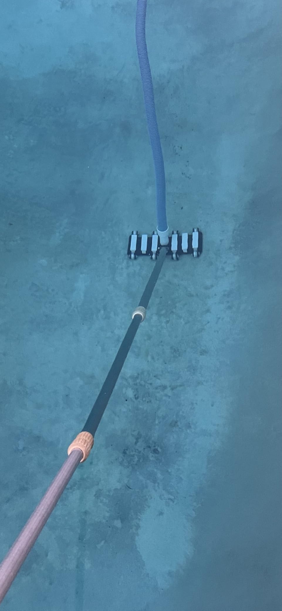 FibroPool Pool Vacuum Head - Weighted Flexible - 14.4 in - Thermoplastic | 1.5 in Hose Port, Urethane Wheels, Stainless Steel Bearings, Chrome Plated Handle, 10.5 in Width, 4 lb customer photo 1