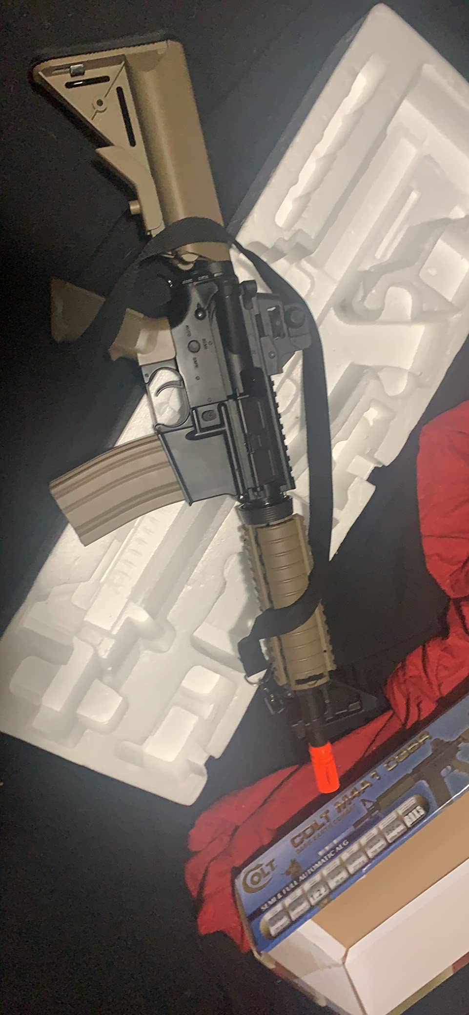 SOFT AIR USA Colt M4A1 M4 CQBR AEG Electric Airsoft Rifle with Adjustable Hop-Up, Dark Earth/Tan, 453 FPS customer photo 2