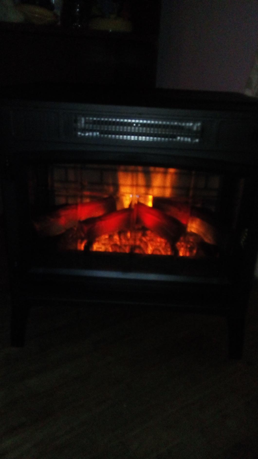 duraflame Freestanding Electric Fireplace Stove Heater with 3D Flame Effect for 1,000 Sq. Ft. Room, Black customer photo 1