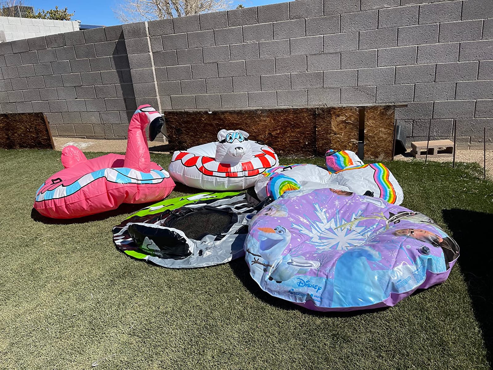GoFloats Winter Snow Tubes - Choose from Unicorn, Disney's Frozen, Ice Dragon, Polar Bear, Penguin, Flamingo - Inflatable Sled for Kids and Adults customer photo 2