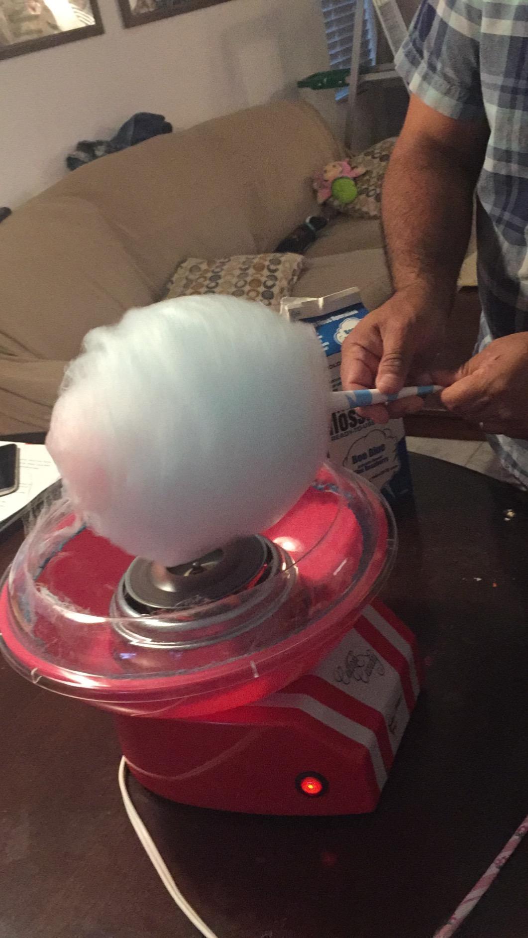 The Candery Cotton Candy Machine - Bright, Colorful Style- Makes Hard and Sugar Free Candy, Sugar Floss, Homemade Sweets for Birthday Parties - Includes 10 Cones & Scooper customer photo 2