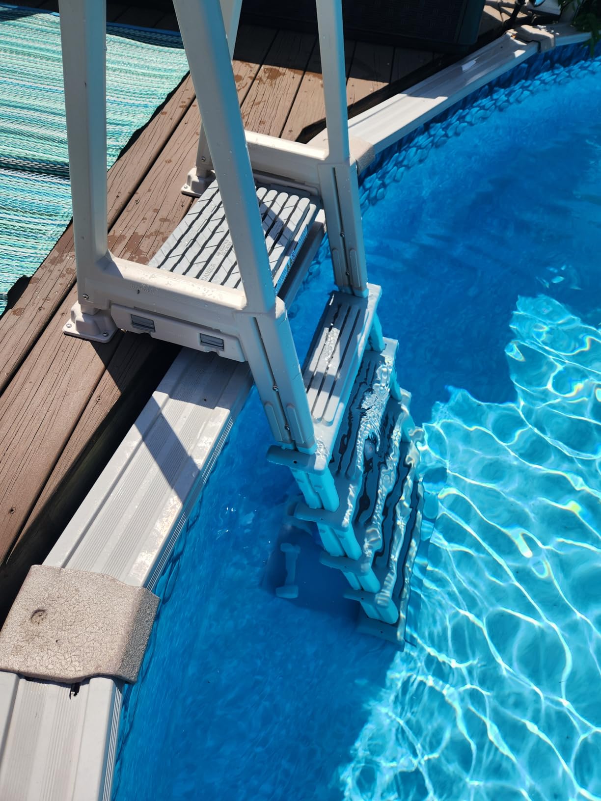 Confer Plastics 6000X Heavy Duty Above Ground in-Pool Swimming Ladder for Decks Adjustable from 42IN to 56IN HIGH customer photo 2