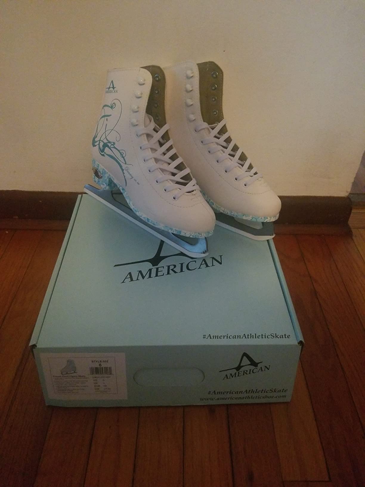 American Athletic Sumilon Lined Ice Skates for Women - Recreational Figure Skates with Turquoise Outsole, Ankle Support, Stainless Steel Blades - for Indoor & Outdoor Ice Skating customer photo 1