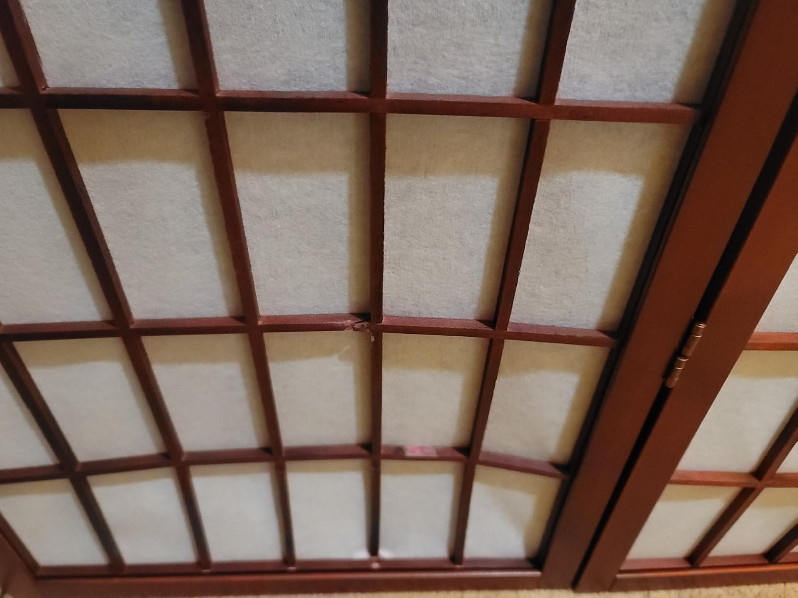 Roundhill Furniture Oriental Shoji 4 Panel Screen Room Divider, Natual customer photo 2