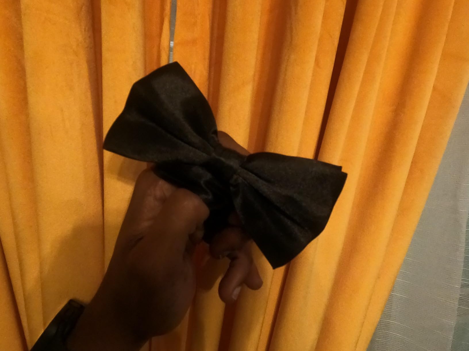 Men's Pre-Tied Satin Formal Tuxedo Bowtie Adjustable Length Satin Bow Tie customer photo 1