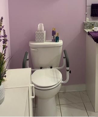 Vive Toilet Safety Rail - Adjustable Grab Bar - Compact Support Frame | Handrail for Bathroom Toilet Seat - Easy Installation for Handicap Senior Bariatrics, Elderly Balance - Padded Hand Armrest customer photo 2