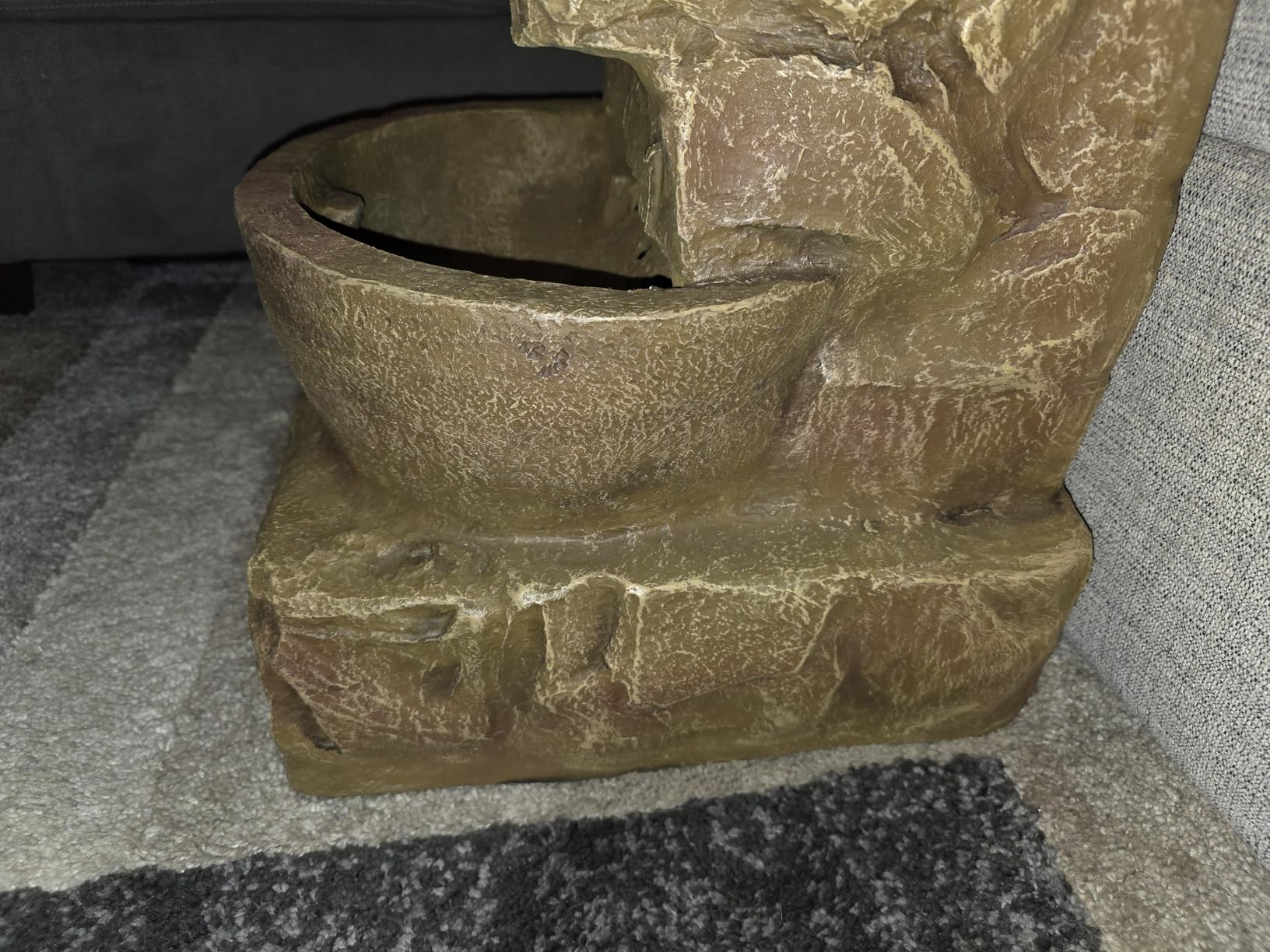 Teamson Home 33.25 in. Cascading Bowls and Stacked Stones LED Outdoor Water Fountain for Gardens, Landscaping, Patios, Balconies, and Lawns for a Calming Oasis in Outdoor Living Spaces, Stone Gray customer photo 1