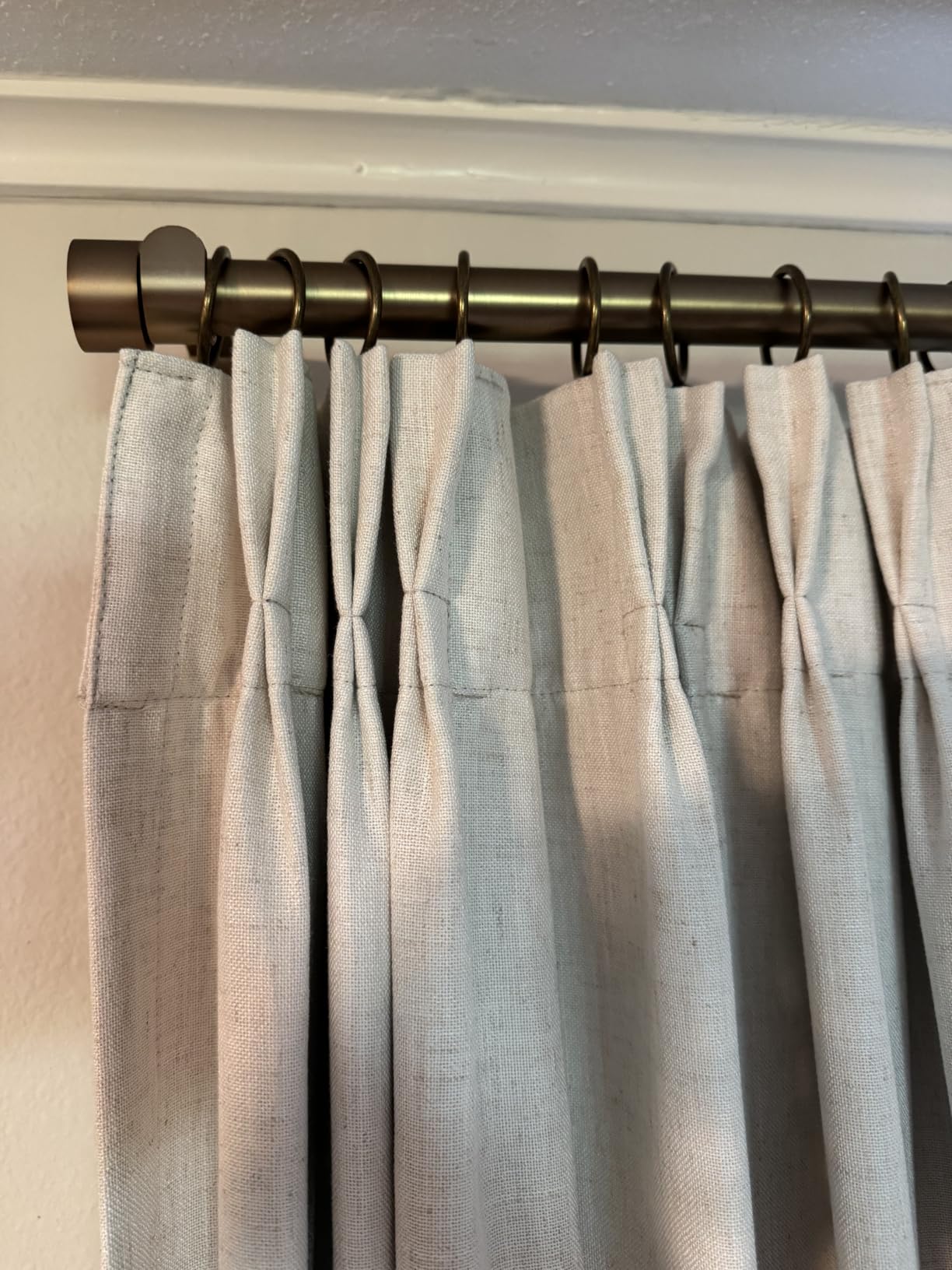 Ivilon Drapery Window Curtain Rod - End Cap Style Design 1 Inch Pole. 72 to 144 Inch Color Warm Gold customer photo 1