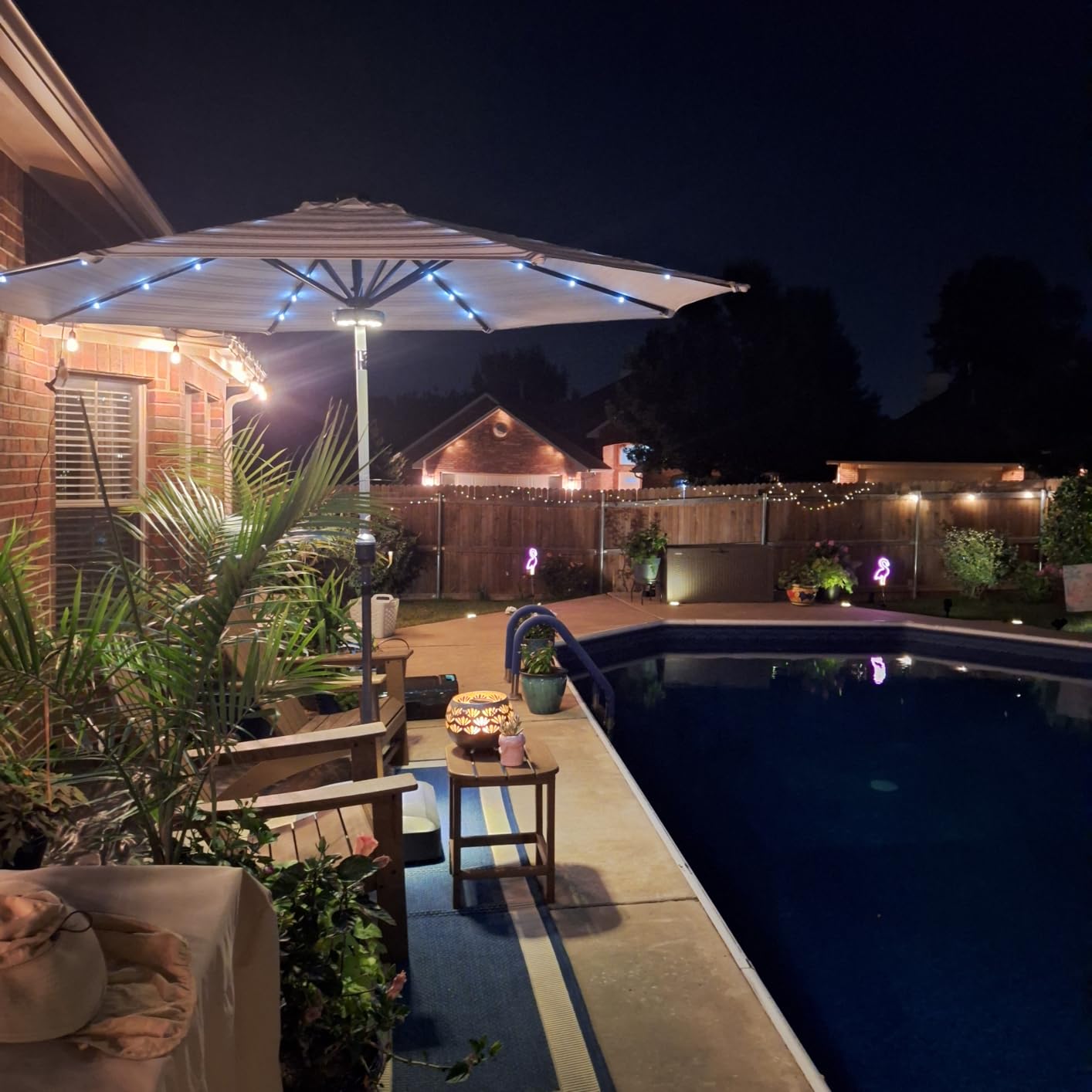 Best Choice Products 10ft Solar Polyester LED Lighted Patio Umbrella w/Tilt Adjustment and UV-Resistant Fabric - Tan customer photo 2