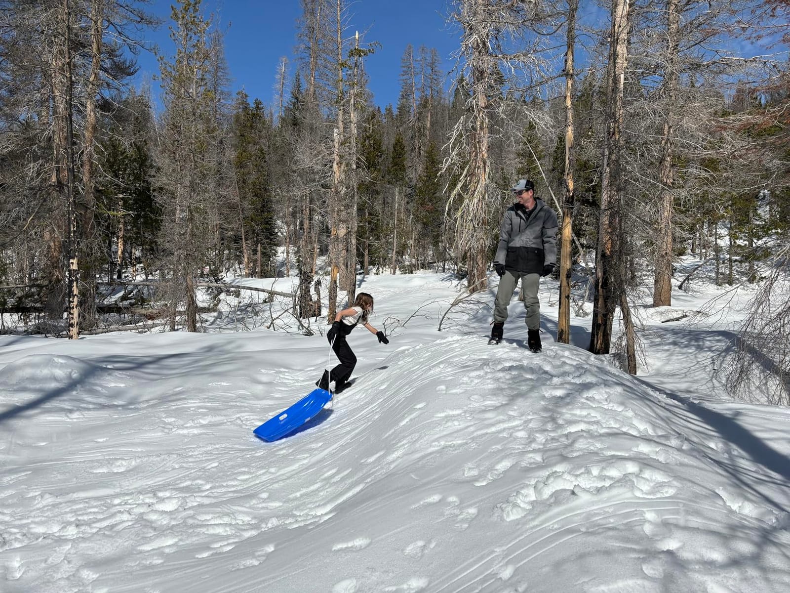 Slippery Racer Downhill Sprinter Flexible Kids Toddler Plastic Cold-Resistant Toboggan Snow Sled with Pull Rope and Handles -35 Inch customer photo 2