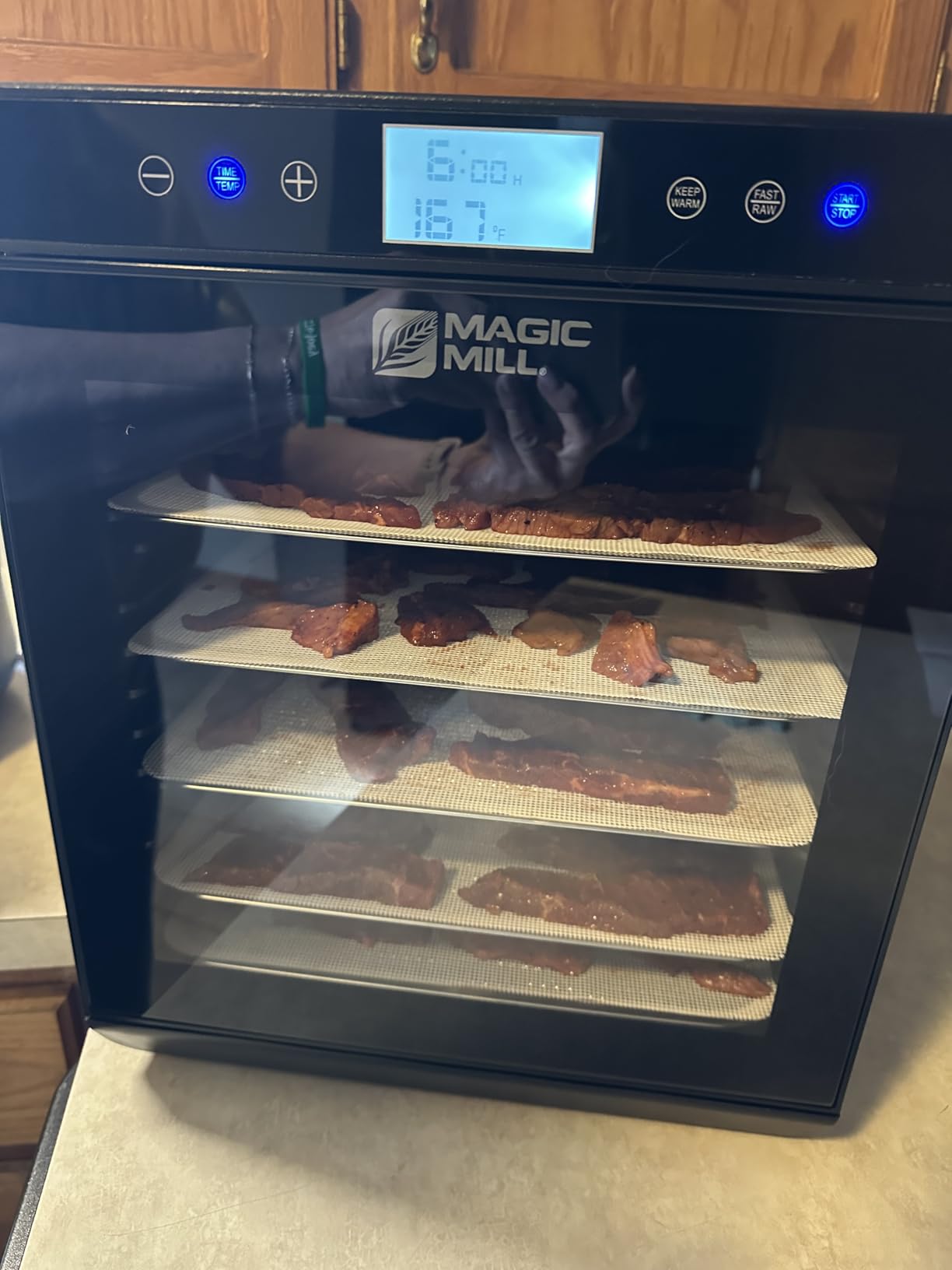 Magic Mill Premium Food Dehydrator Machine (15 Extra-Large Stainless Steel Trays) 800W Dryer for Beef Jerky, Fruits, Vegetables, Dog Treats, 48 Hour Digital Timer - 95°-167° Temperature Control customer photo 2