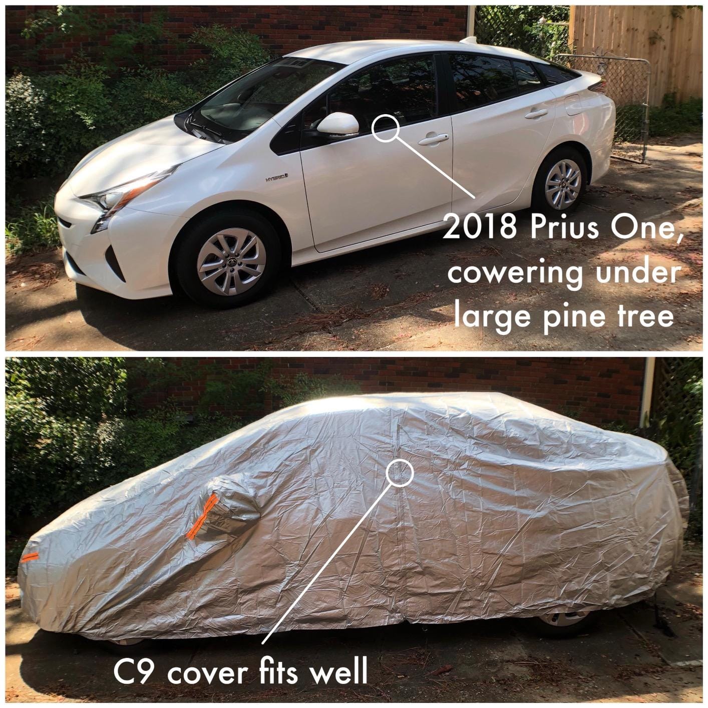 Kayme Sedan Car Cover Waterproof All Weather (186 to 193 Inch) | Protects cars from outdoor UV exposure, blocks blowing dust and wind, breathable lightweight material, easy storage customer photo 1