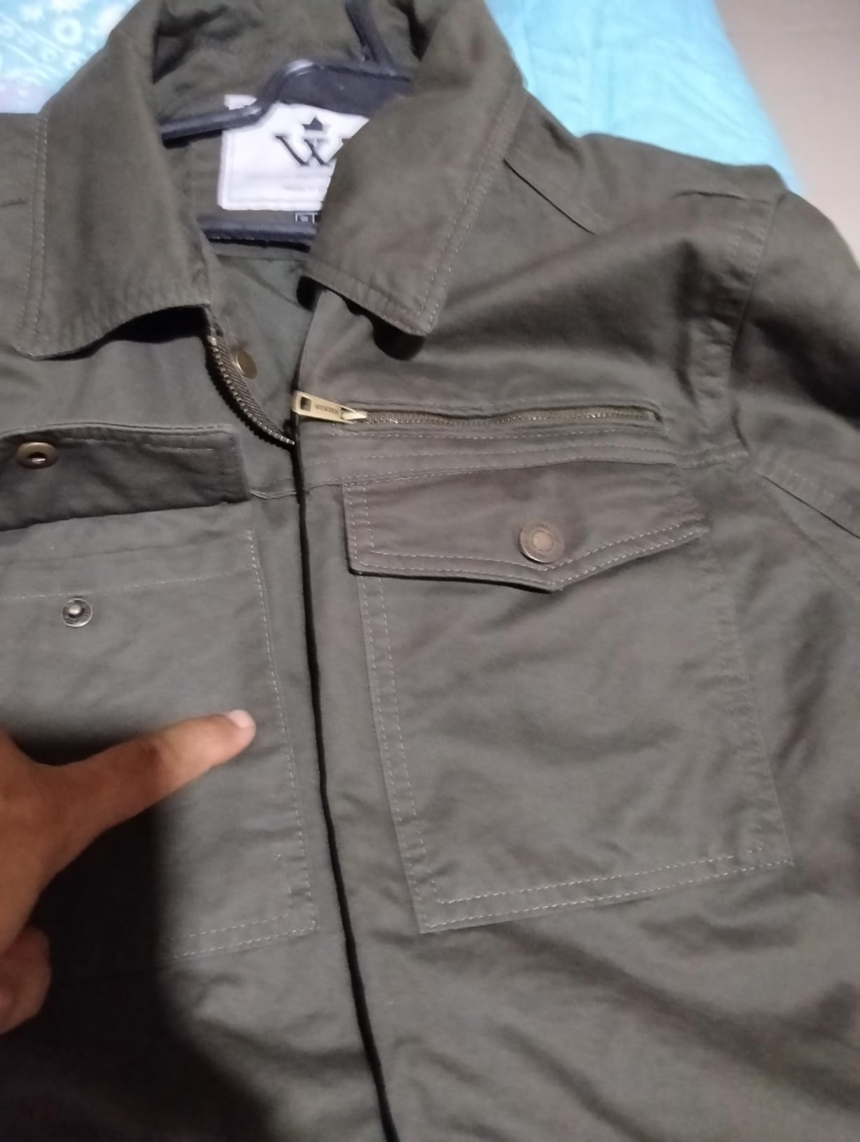 WenVen Men's Casual Canvas Cotton Military Lapel Jacket customer photo 1