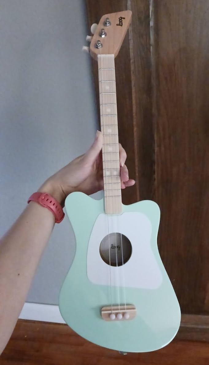 Loog Mini Acoustic kids Guitar for Beginners 3-strings Ages 3+ Learning app and lessons included customer photo 2