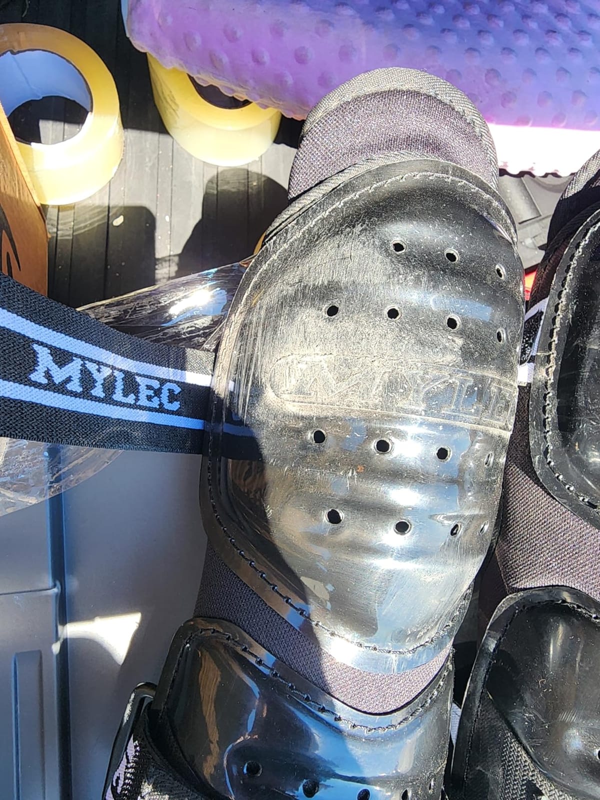 MyLec MK5 Street/DEK Shin Pad, Lightweight & Durable Hockey Accessories, 360° Straps, Hard Front Shells, Breathable Material, Metatarsal Padding Ice Hockey Shin Guards, Foam Rubber customer photo 2