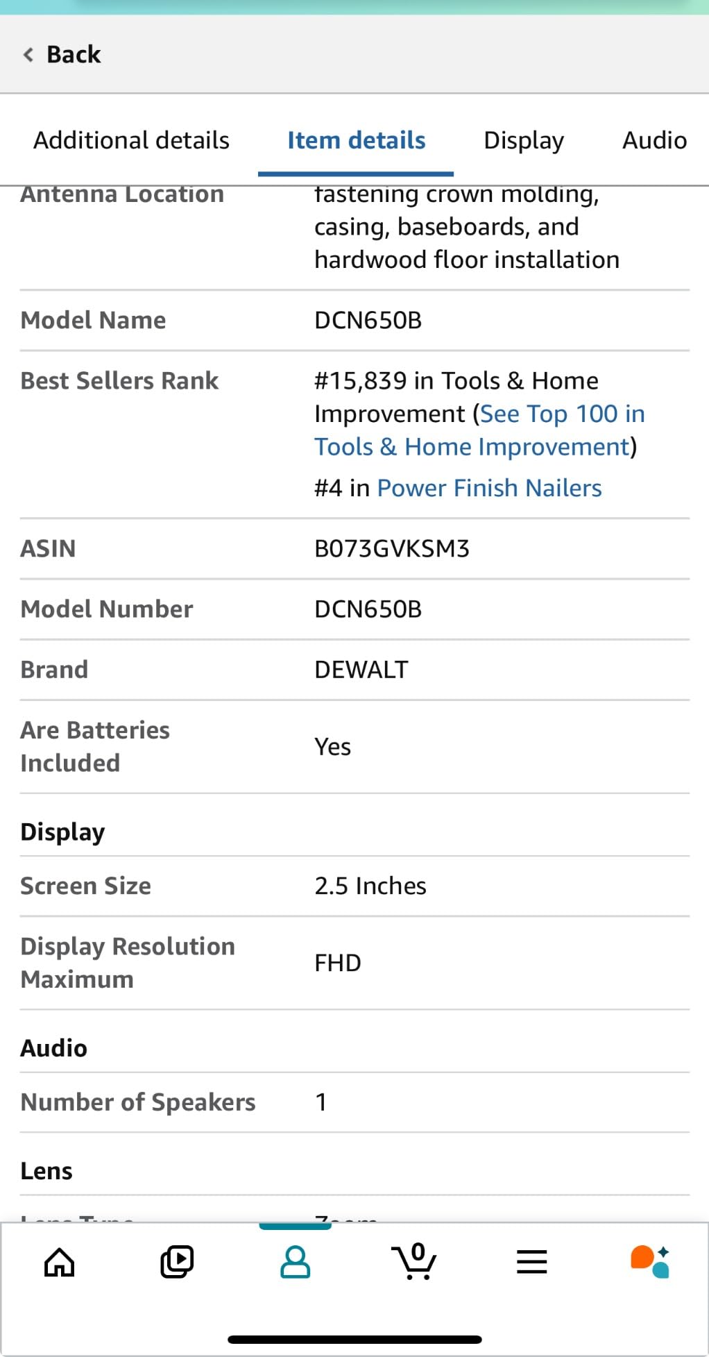 DEWALT DCN650B Nailer Angled Finish 20V 15Ga customer photo 2