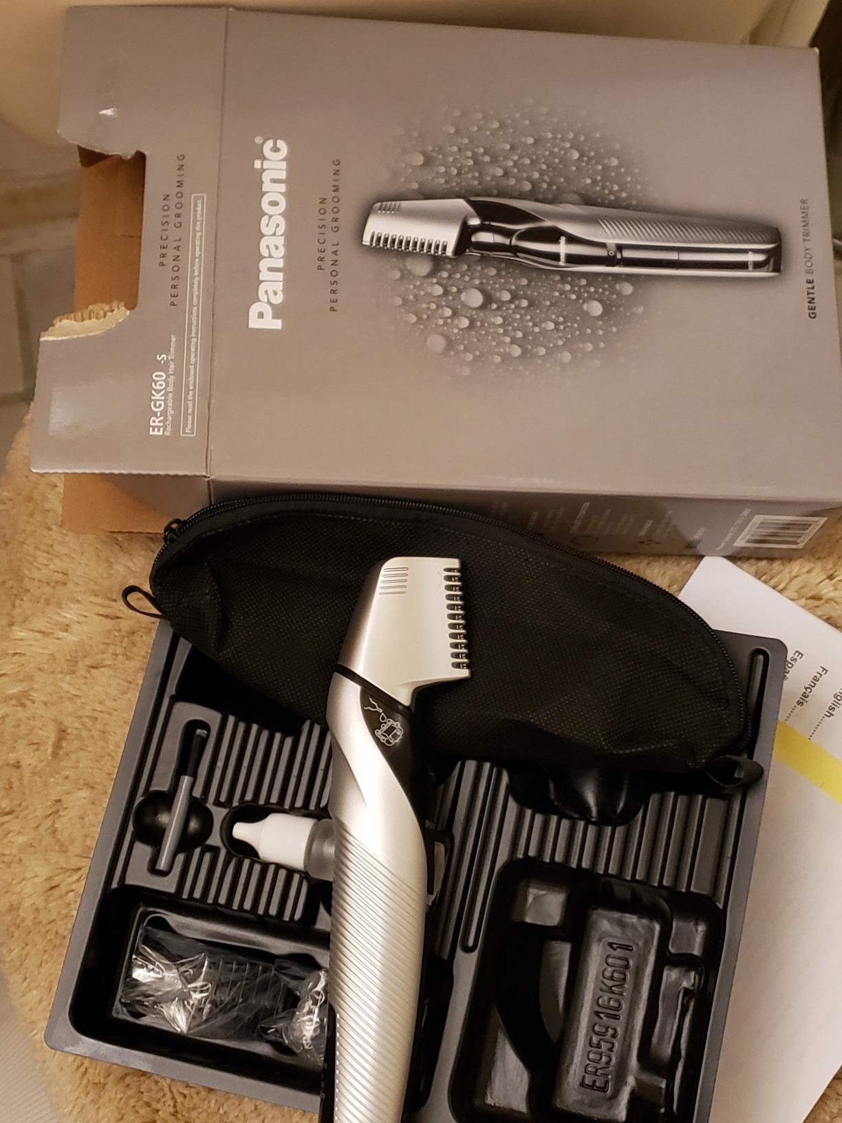 Panasonic Electric Body Trimmer for Men, Cordless Washable Wet Dry Groomer with 3 Comb Attachments, Black ER-GK60-S customer photo 1