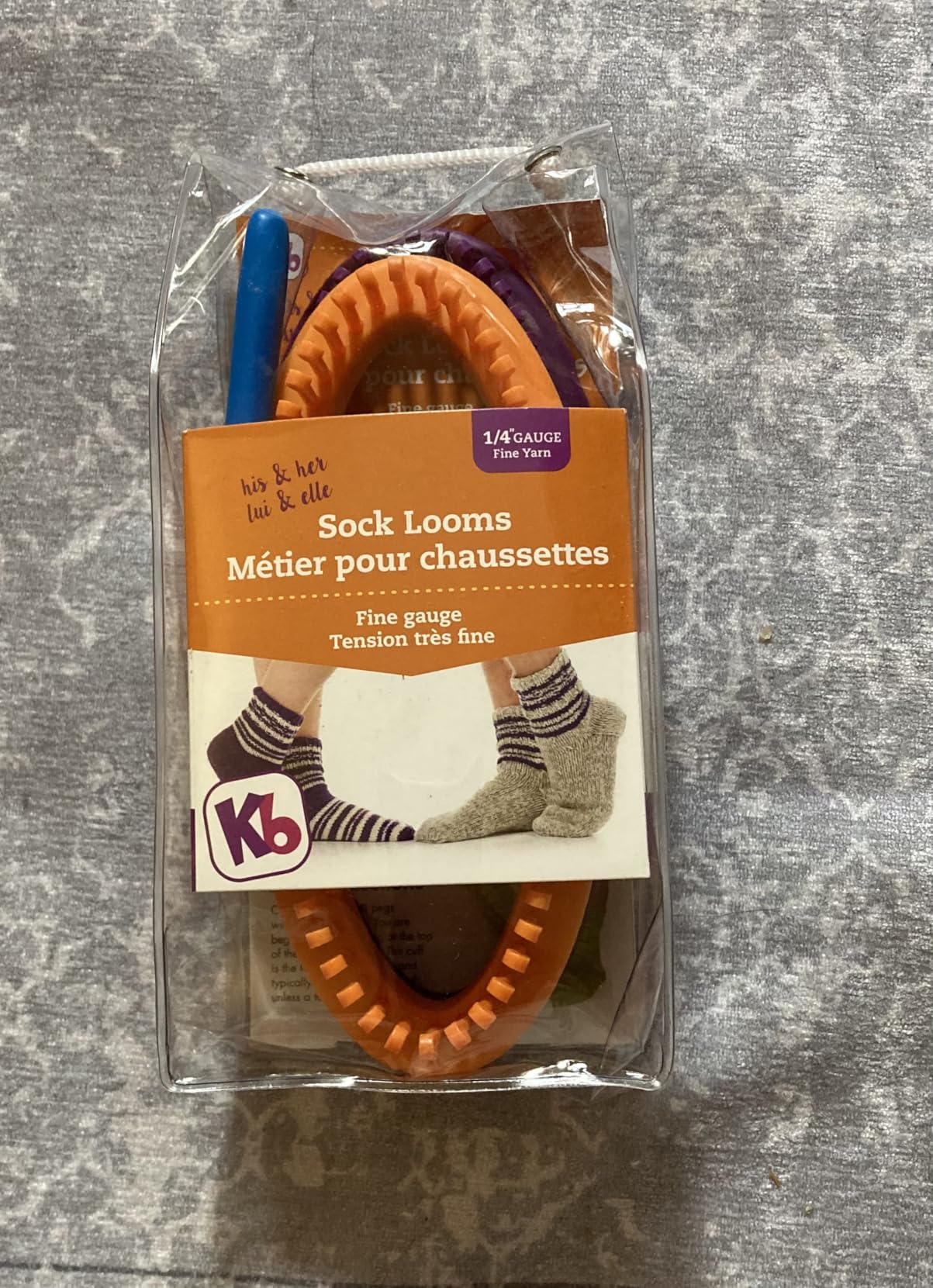 Authentic Knitting Board KB His and Her Sock Looms, Purple/Orange customer photo 2
