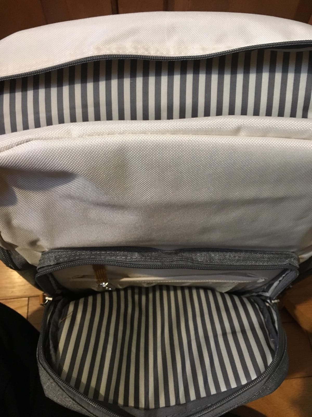 Parker Baby Co. 8-Year Original Birch Diaper Backpack - Cream | Roomy hands-free bag with insulated bottle pockets, stroller straps, and baby travel storage customer photo 1