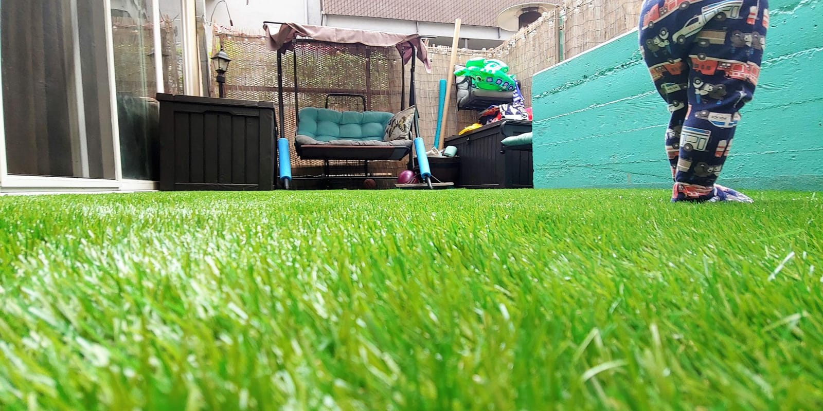 SunVilla SV 7'X13' Realistic Indoor/Outdoor Artificial Grass/Turf 7 FT X 13 FT (91 Square FT) | Four-tone, Non-toxic, lead-free, UV-resistant yarns create realistic grass looking with a soft surface for everyday enjoyment customer photo 2
