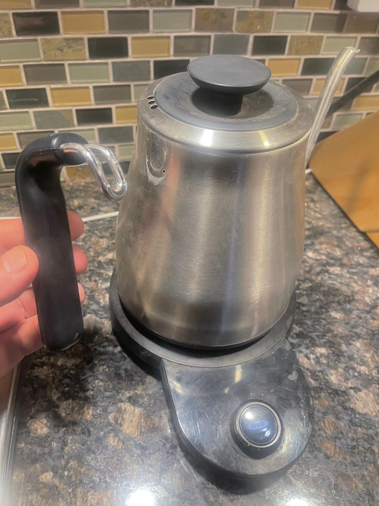 OXO Brew Pour Over Gooseneck Electric Kettle - Stainless Steel | Adjustable Temperature Control, Built-In Timer, Cord Free, Precise Pour, Automatic Shut-Off, Coffee And Tea customer photo 2