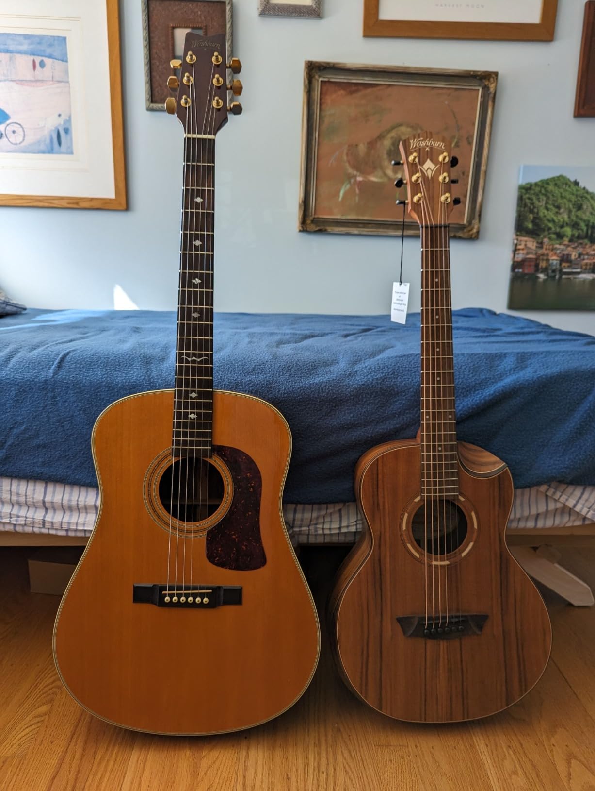 Washburn Comfort G-Mini 55 Koa Travel Size Acoustic Guitar, Natural customer photo 2