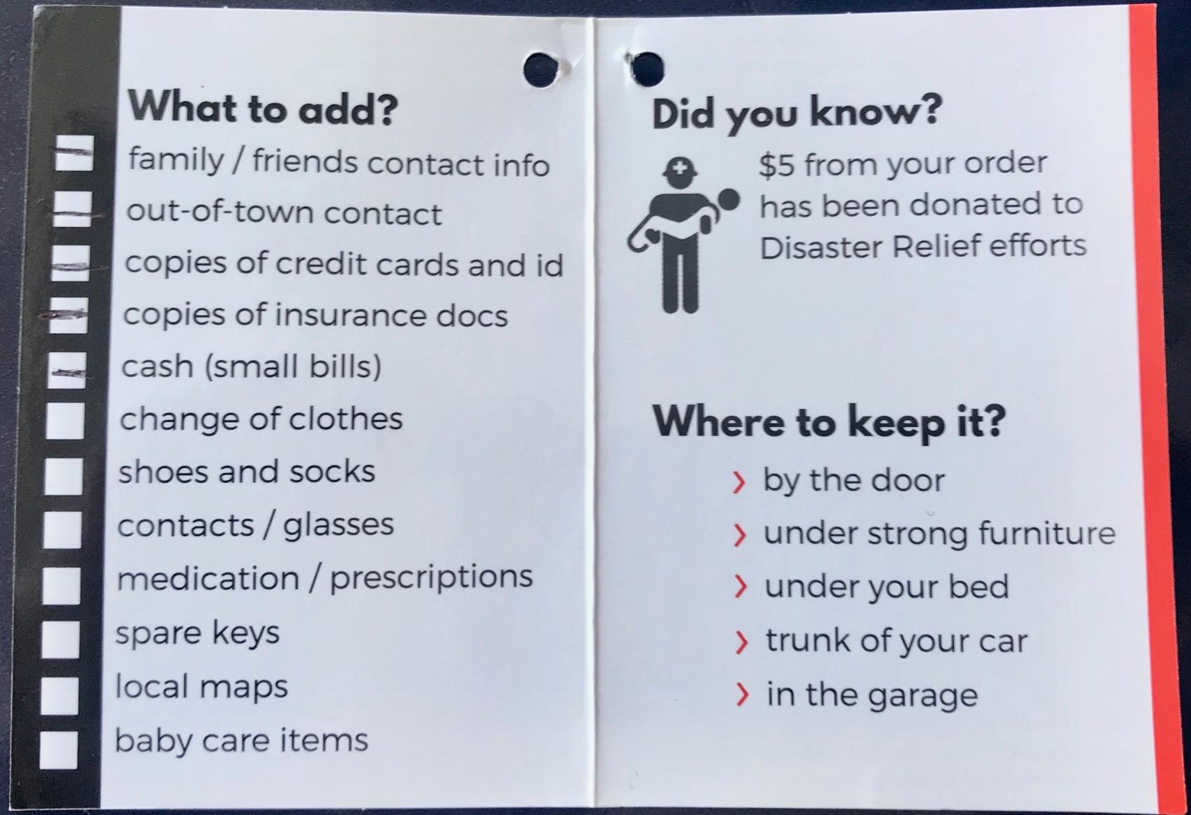 Complete Earthquake Bag - 3 Day Emergency kit for Earthquakes, Hurricanes, Wildfires, Floods + Other disasters customer photo 2