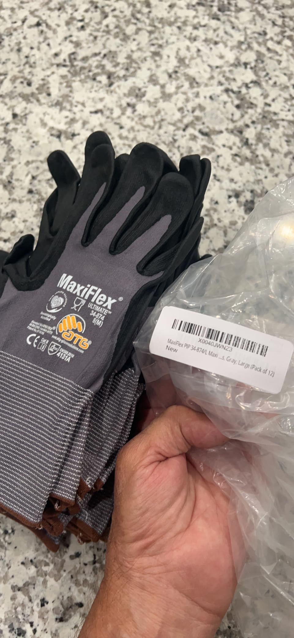 MaxiFlex Seamless Knit Nylon Gloves with Nitrile Coat and Micro Foam Grip on Palm and Fingers Cut Resistance customer photo 2