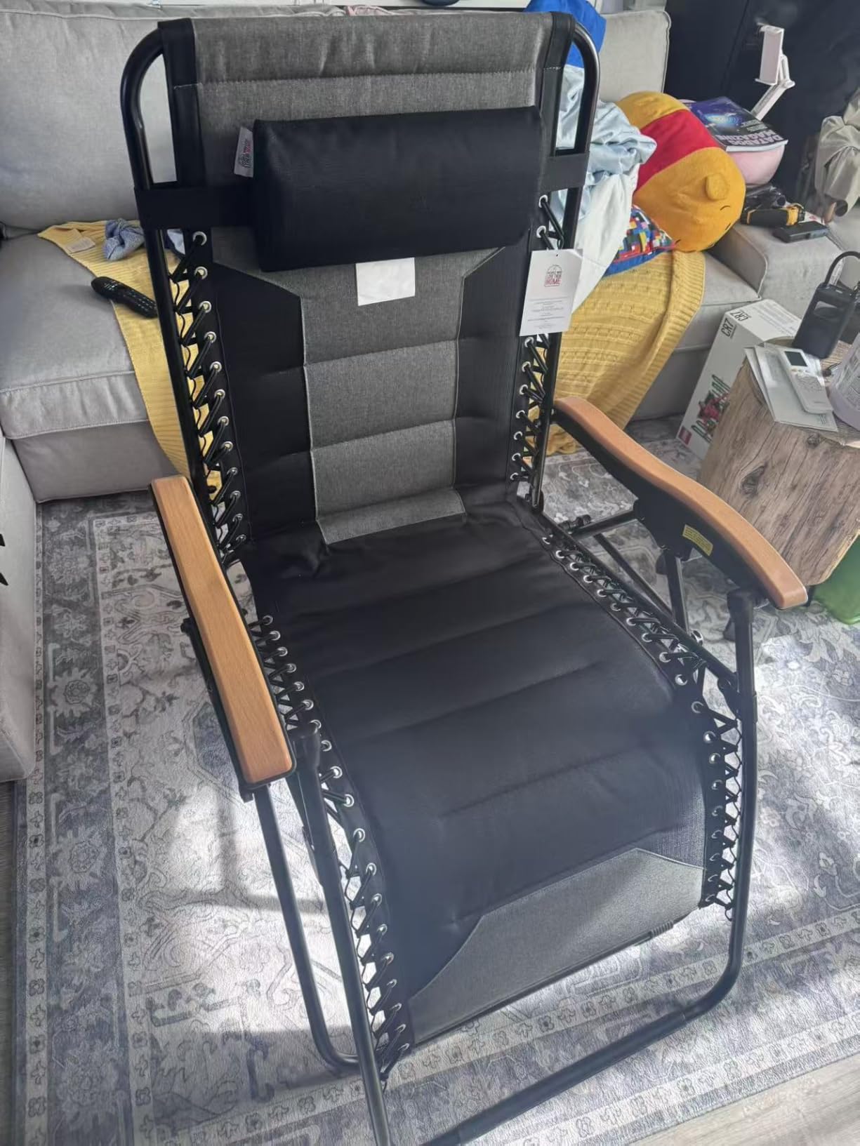 PHI VILLA XXL Oversized Padded Zero Gravity Chair, Foldable Patio Recliner, 30