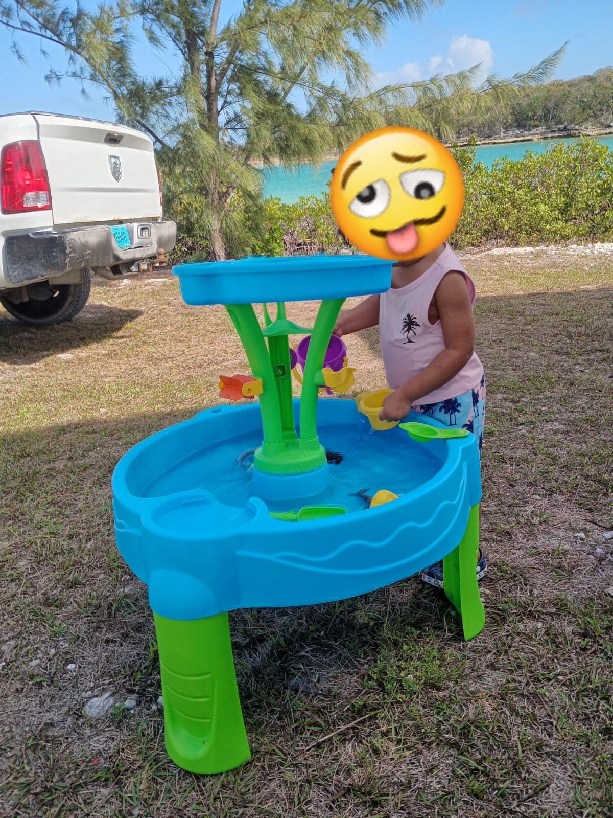 Step2 Summer Showers Splash Tower Water Table for Kids, Outdoor Kids Water Sensory Table, Ages 1.5+ Years Old, 8 Piece Water Toy Accessories, Blue & Green customer photo 2
